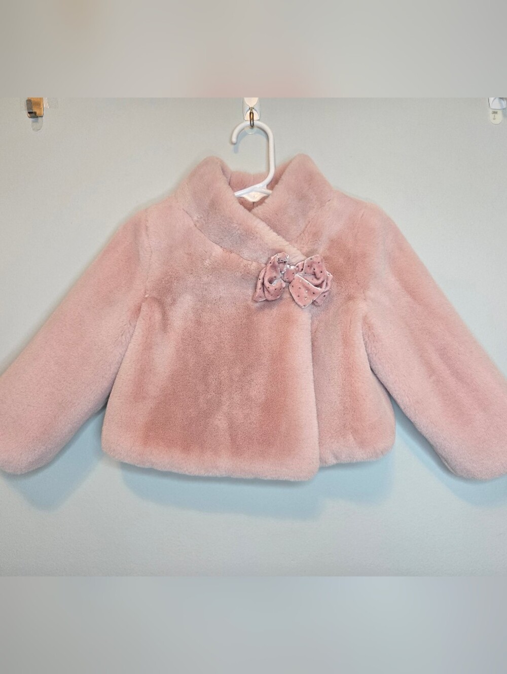 Abel & Lula Light Pink Faux Fur Jacket for Special Occasions Size 12m